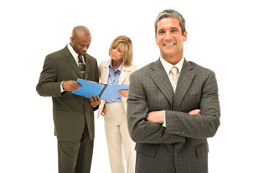 Man speaking with woman