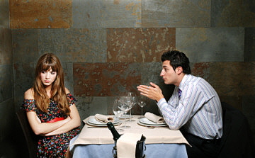 Couple arguing at the dinner table